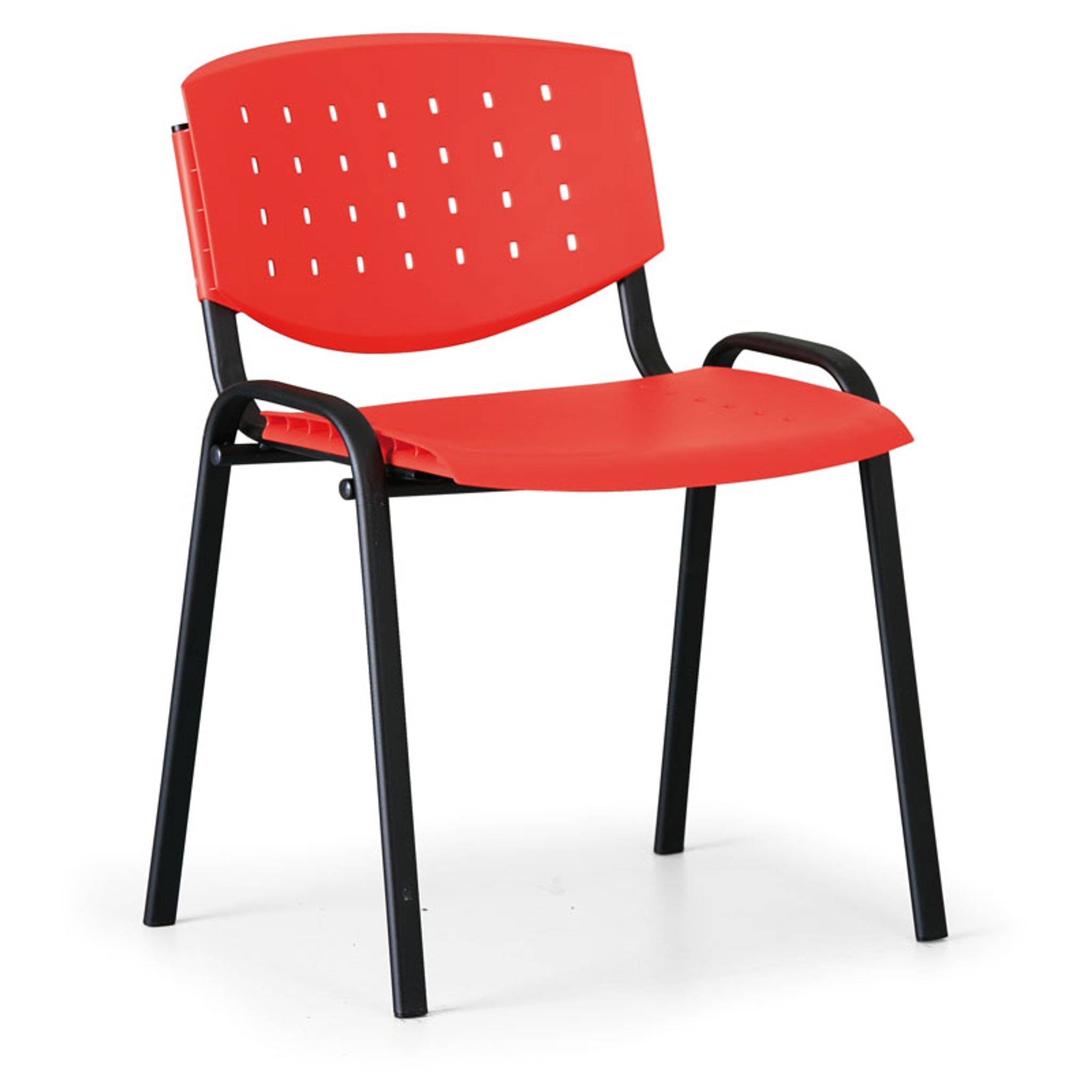 Jednací židle TONY, červená, konstrukce černá