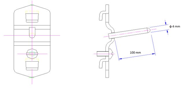 Jednoduchý hák - rovný - držák nářadí pro EUROPERFO panely