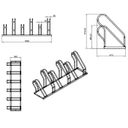 Jednostronny stojak na rowery, dla 6 rowerów, do kotwienia