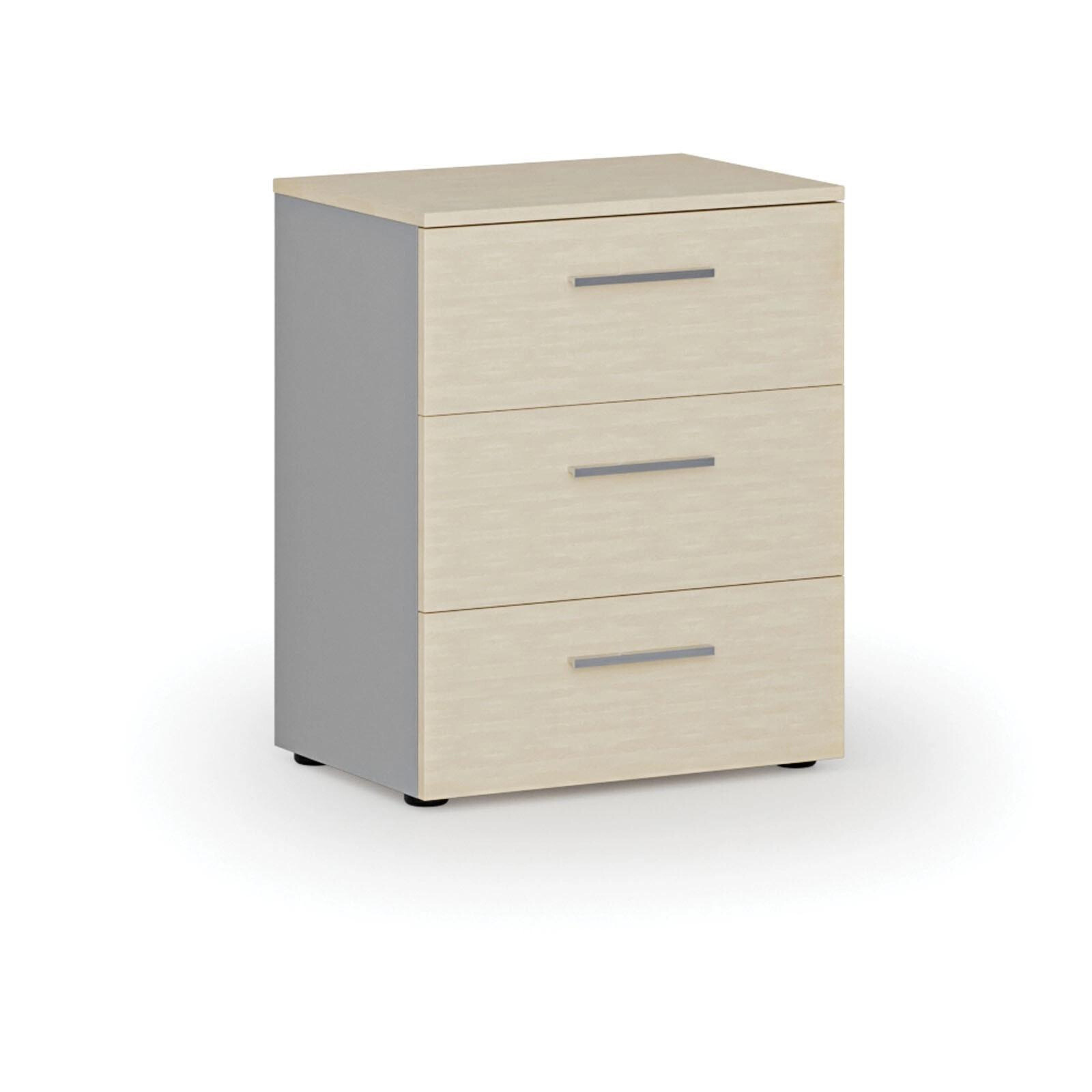 Fotografia produktu: Kancelárska komoda k stolu PRIMO GRAY, 740 x 600 x 420 mm, sivá/breza