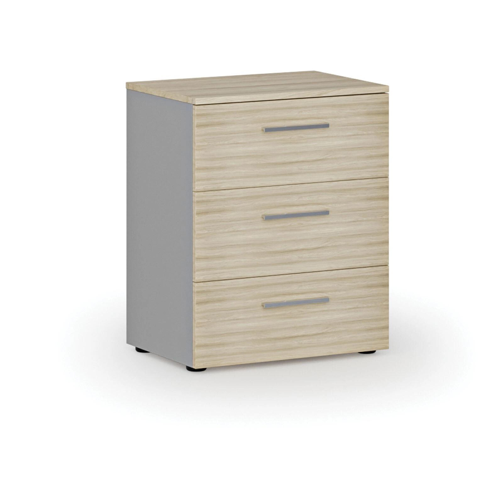 Fotografia produktu: Kancelárska komoda k stolu PRIMO GRAY, 740 x 600 x 420 mm, sivá/dub prírodný
