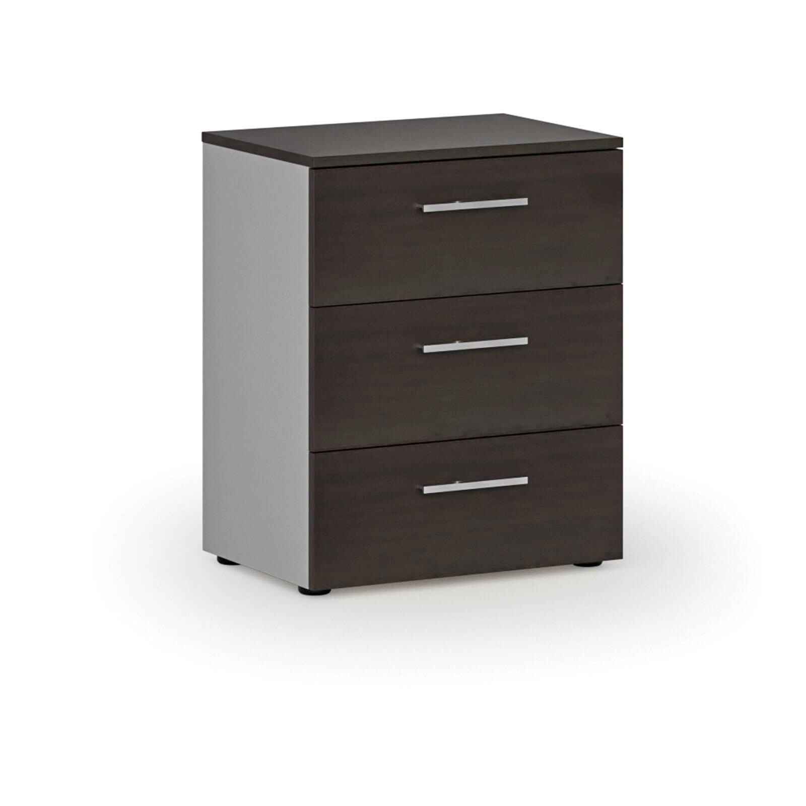 Fotografia produktu: Kancelárska komoda k stolu PRIMO GRAY, 740 x 600 x 420 mm, sivá/wenge