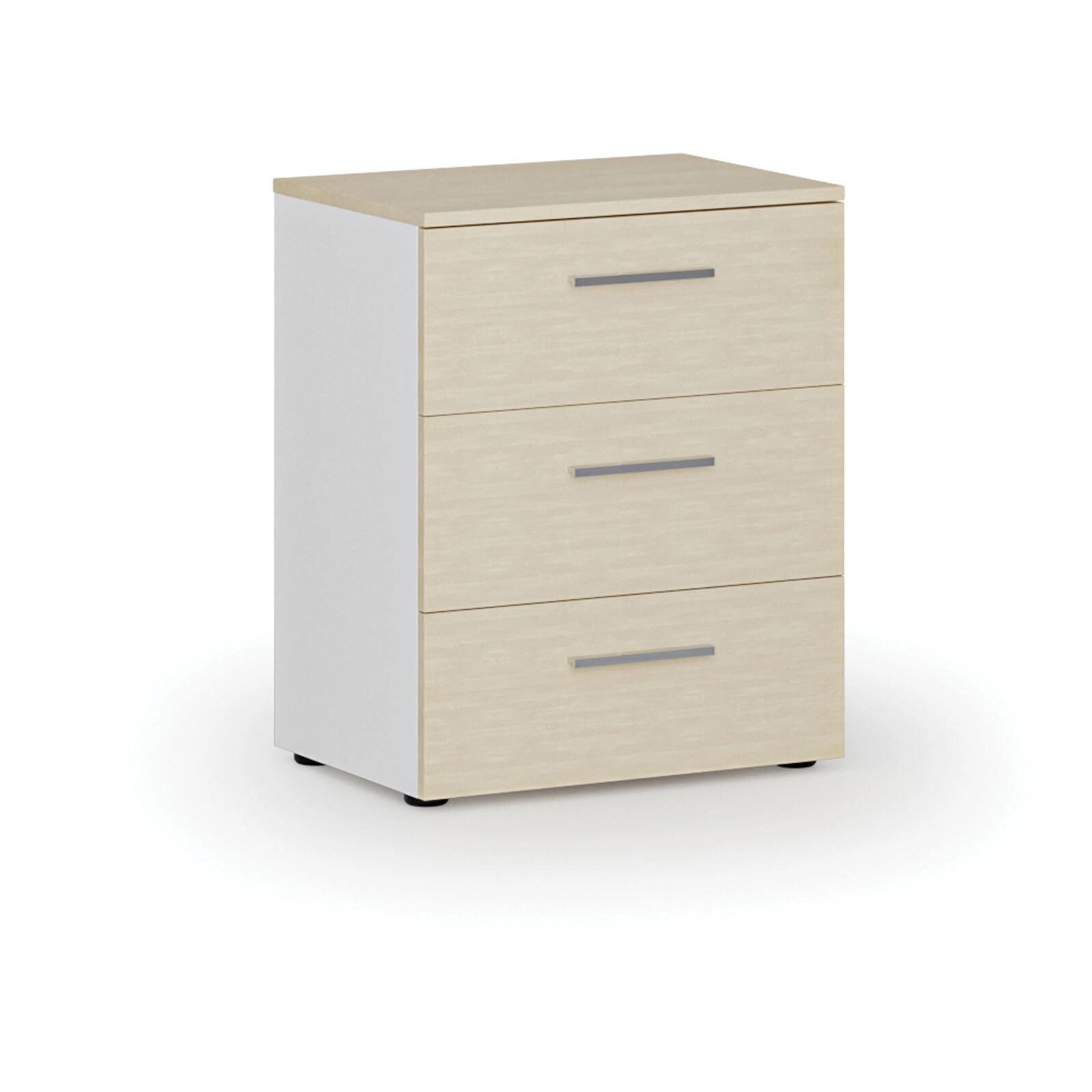 Fotografia produktu: Kancelárska komoda k stolu PRIMO WHITE, 740 x 600 x 420 mm, biela/breza