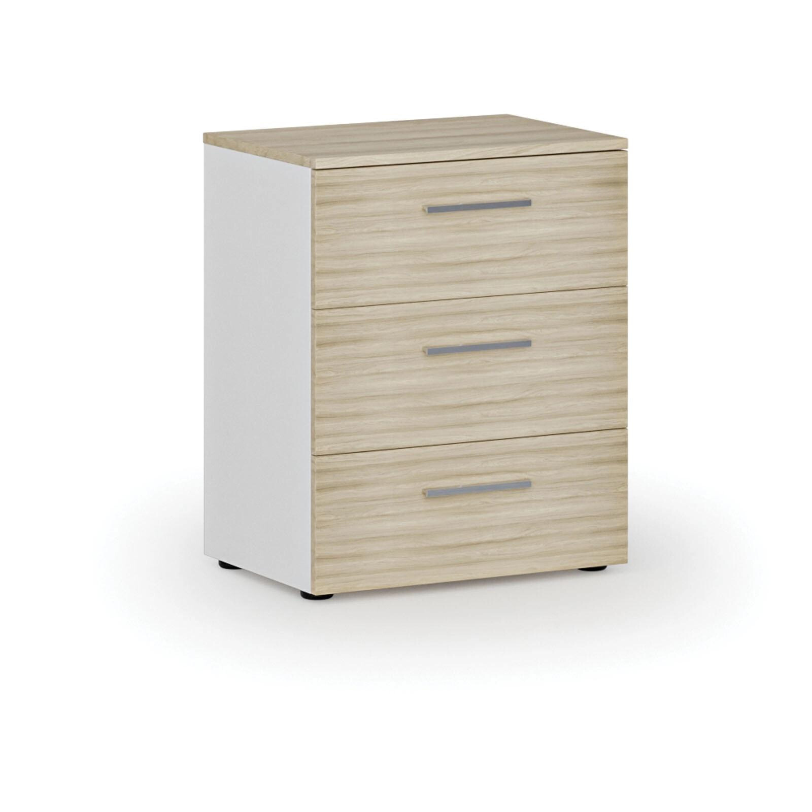 Fotografia produktu: Kancelárska komoda k stolu PRIMO WHITE, 740 x 600 x 420 mm, biela/dub prírodná