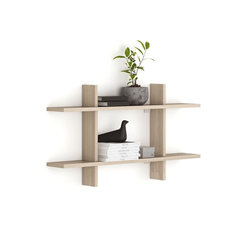Fotografia produktu: Kancelárska nástenná polica dvojitá SOLID, 1250 x 200 x 700 mm, dub prírodný