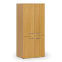 Kancelářská policová skříň PRIMO WOOD, půlené dveře, 800 x 500 x 1781 mm, buk
