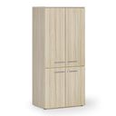 Kancelářská policová skříň PRIMO WOOD, půlené dveře, 800 x 500 x 1781 mm, dub přírodní