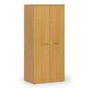 Kancelářská policová skříň PRIMO WOOD s dveřmi, 800 x 500 x 1781 mm, buk