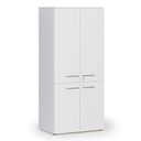 Kancelárska policová skriňa PRIMO WHITE, polené dvere, 800 x 500 x 1781 mm, biela