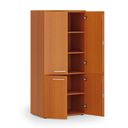 Kancelárska policová skriňa PRIMO WOOD, polené dvere, 800 x 500 x 1781 mm, čerešňa
