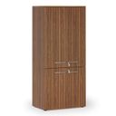 Kancelárska policová skriňa PRIMO WOOD, polené dvere, 800 x 500 x 1781 mm, orech