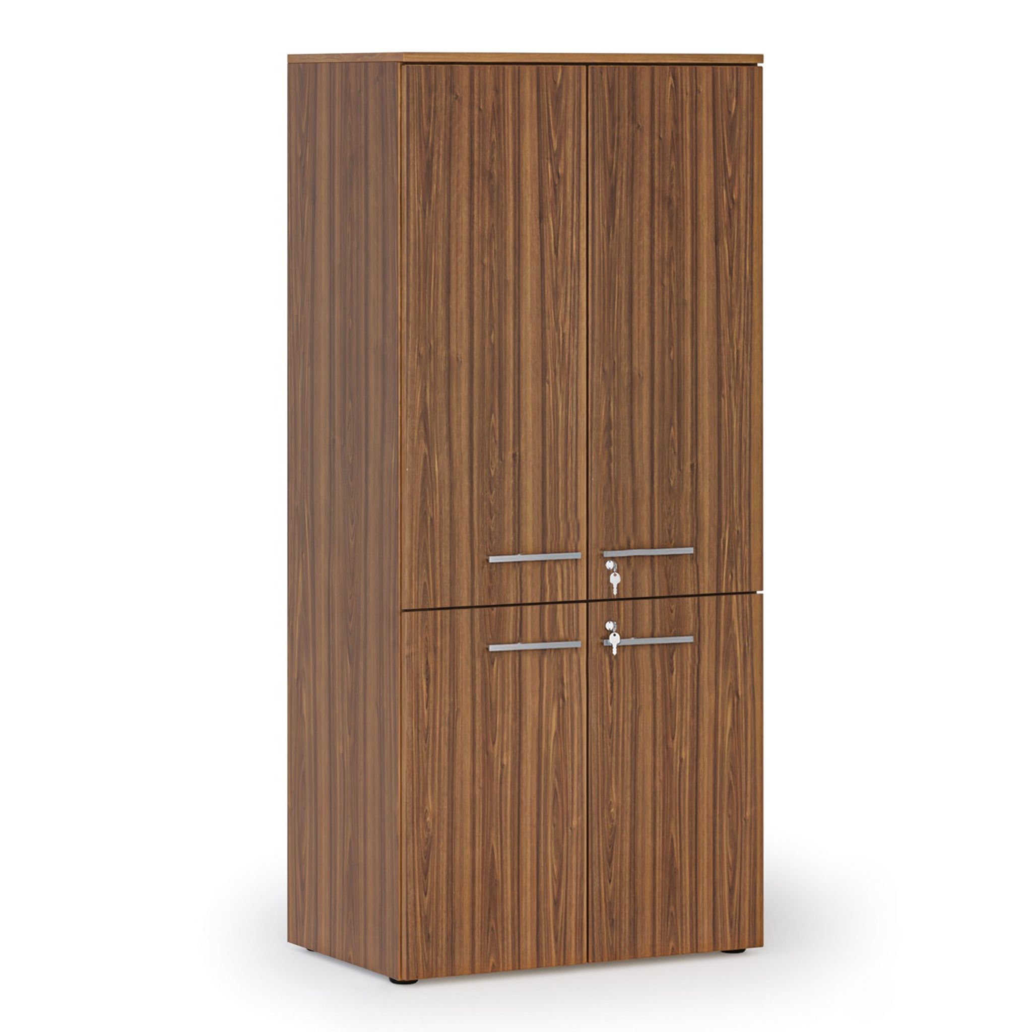 Kancelárska policová skriňa PRIMO WOOD, polené dvere, 800 x 500 x 1781 mm, orech