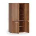 Kancelárska policová skriňa PRIMO WOOD, polené dvere, 800 x 500 x 1781 mm, orech