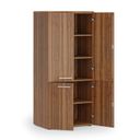 Kancelárska policová skriňa PRIMO WOOD, polené dvere, 800 x 500 x 1781 mm, orech