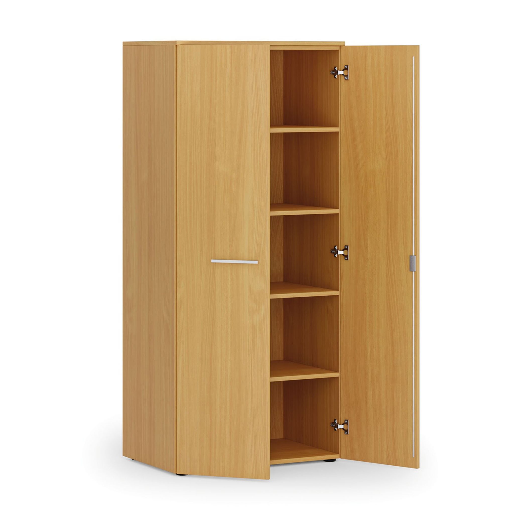 Kancelárska policová skriňa PRIMO WOOD s dverami, 800 x 500 x 1781 mm, buk