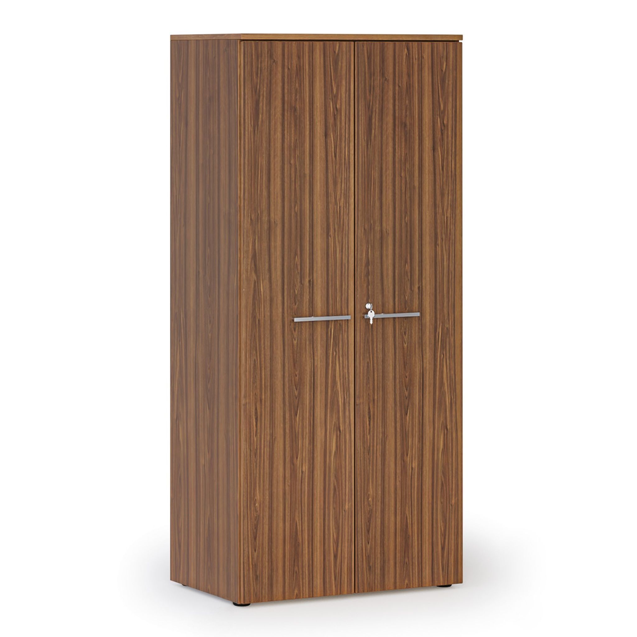 Kancelárska policová skriňa PRIMO WOOD s dverami, 800 x 500 x 1781 mm, orech