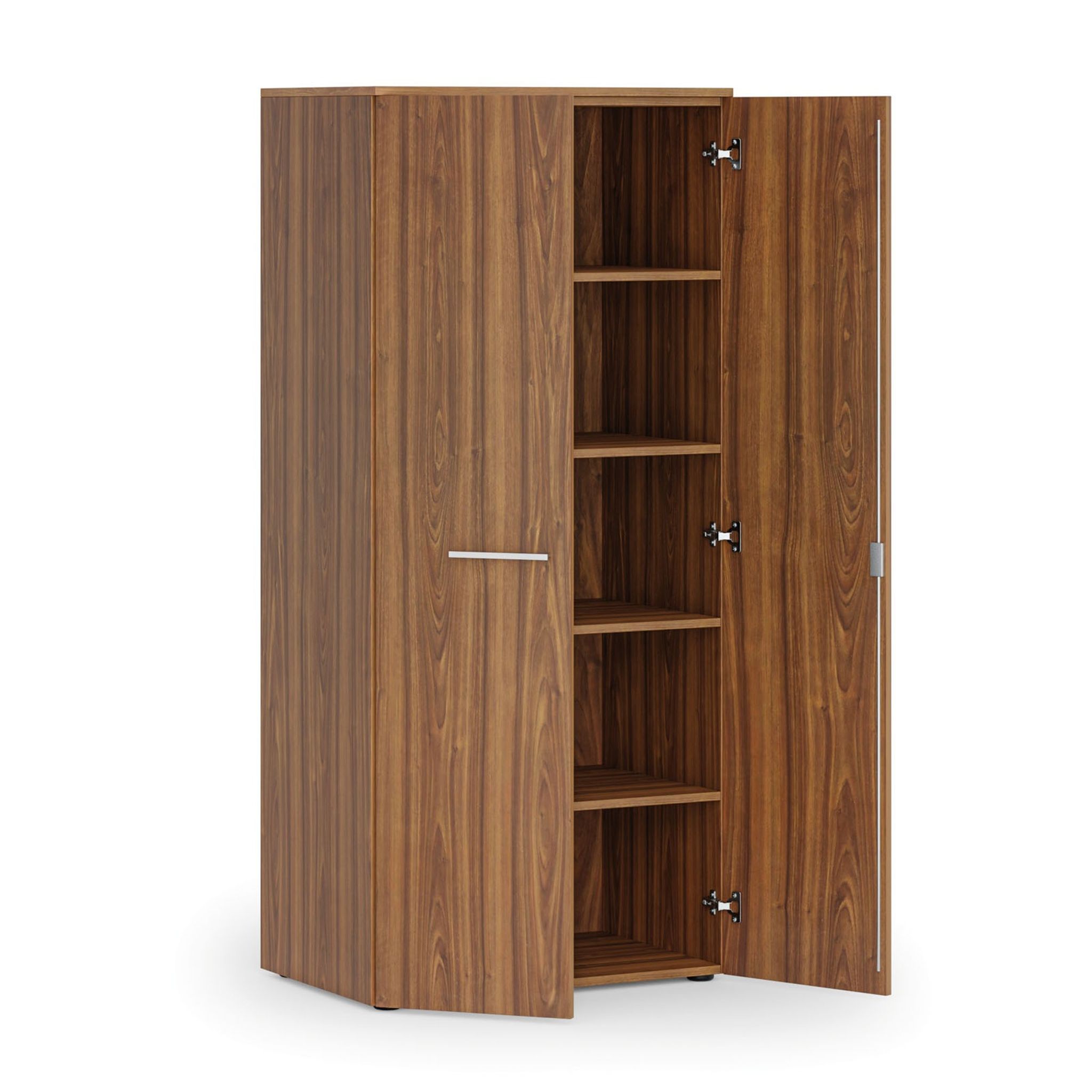 Kancelárska policová skriňa PRIMO WOOD s dverami, 800 x 500 x 1781 mm, orech
