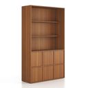 Kancelářská skříň FRAME, 6x dveře, 2x police, 1299 x 450 x 2162 mm, PUSH-lock, ořech