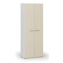 Kancelářská skříň s dveřmi PRIMO WHITE, 2128 x 800 x 420 mm, bílá/bříza
