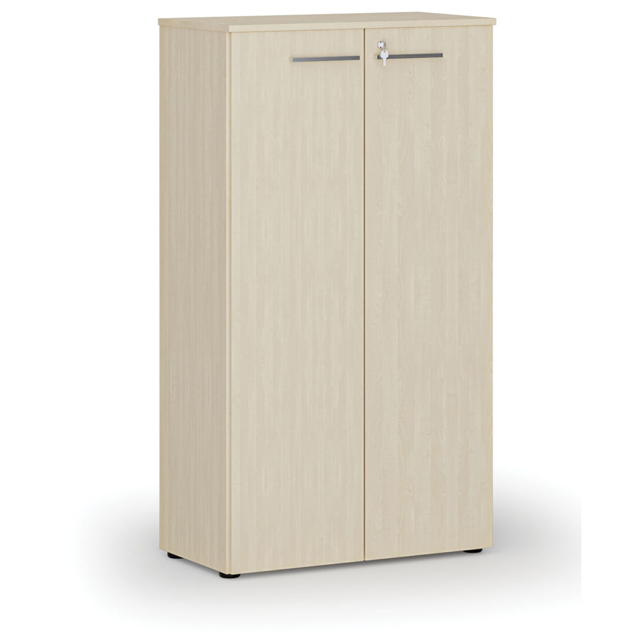 Kancelářská skříň s dveřmi PRIMO WOOD, 800 x 420 x 1434 mm, bříza