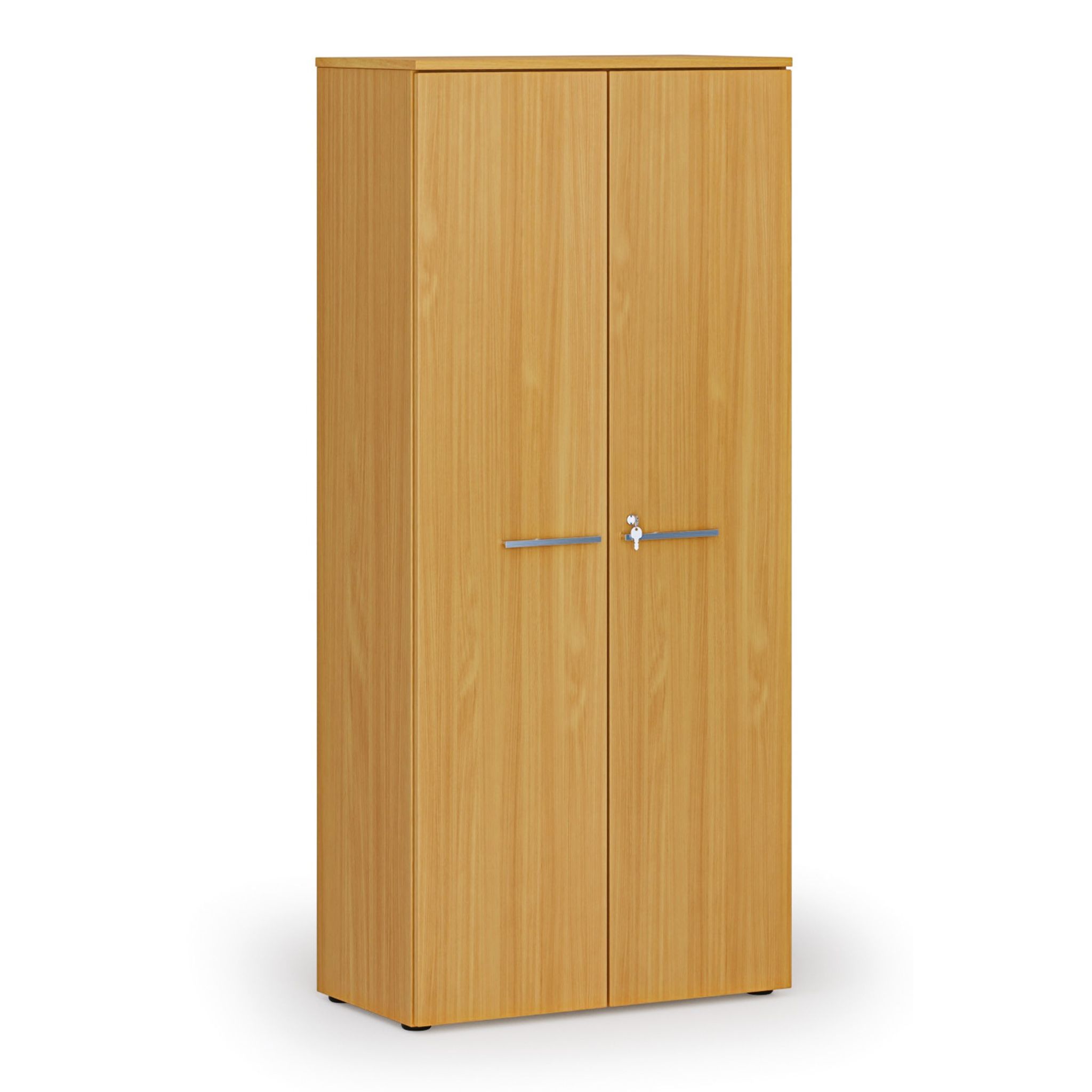 Kancelářská skříň s dveřmi PRIMO WOOD, 800 x 420 x 1781 mm, buk
