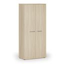 Kancelářská skříň s dveřmi PRIMO WOOD, 800 x 420 x 1781 mm, dub přírodní