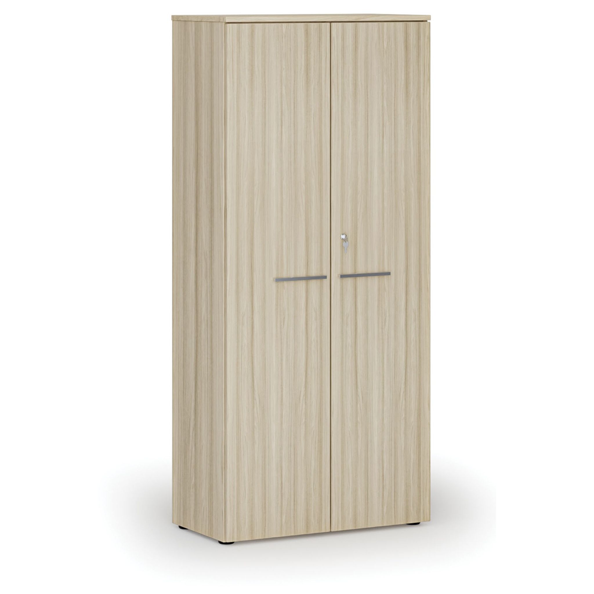 Kancelářská skříň s dveřmi PRIMO WOOD, 800 x 420 x 1781 mm, dub přírodní