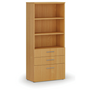 Kancelářská skříň s kombinovanými zásuvkami PRIMO WOOD, 800 x 420 x 1781 mm, buk