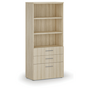 Kancelářská skříň s kombinovanými zásuvkami PRIMO WOOD, 800 x 420 x 1781 mm, dub přírodní