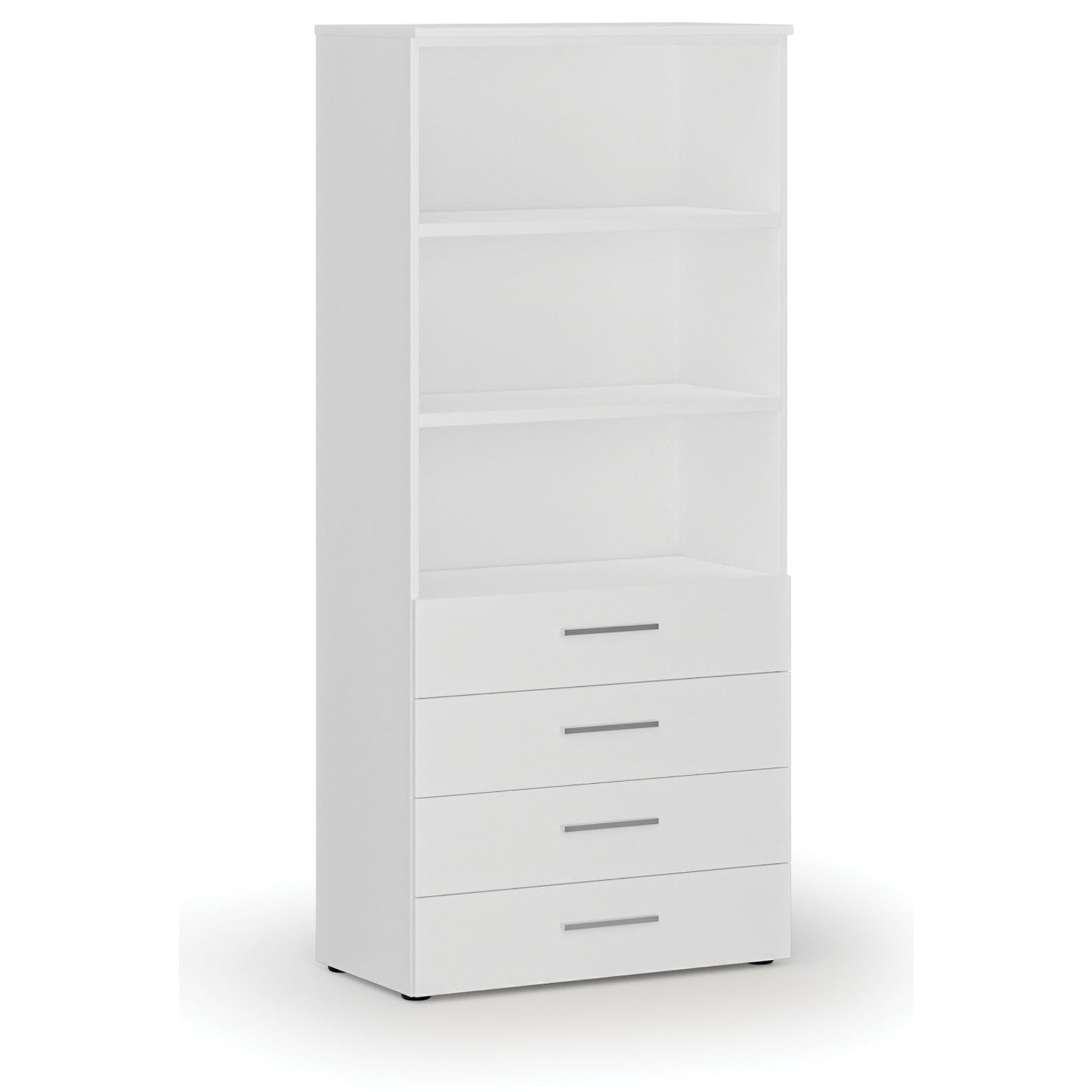 Kancelářská skříň se zásuvkami PRIMO WHITE, 800 x 420 x 1781 mm, bílá
