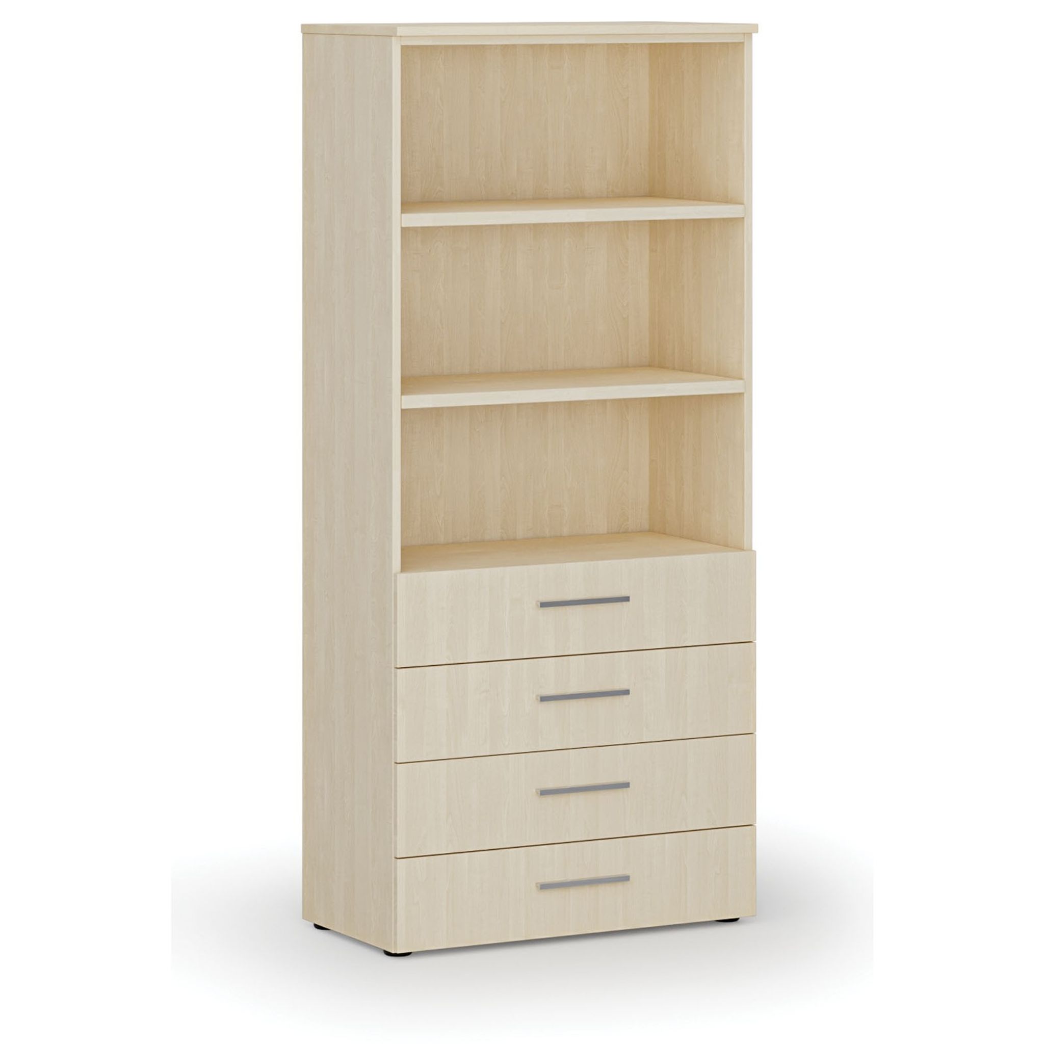 Kancelářská skříň se zásuvkami PRIMO WOOD, 800 x 420 x 1781 mm, bříza