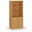 Kancelářská skříň se zásuvkami PRIMO WOOD, 800 x 420 x 1781 mm, buk