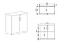 Kancelárska skriňa ARRISTO LUX, 800 x 400 x 836 mm, breza