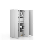 Kancelárska skriňa FRAME, 3x dvere, 1299 x 450 x 1735 mm, PUSH-lock, biela