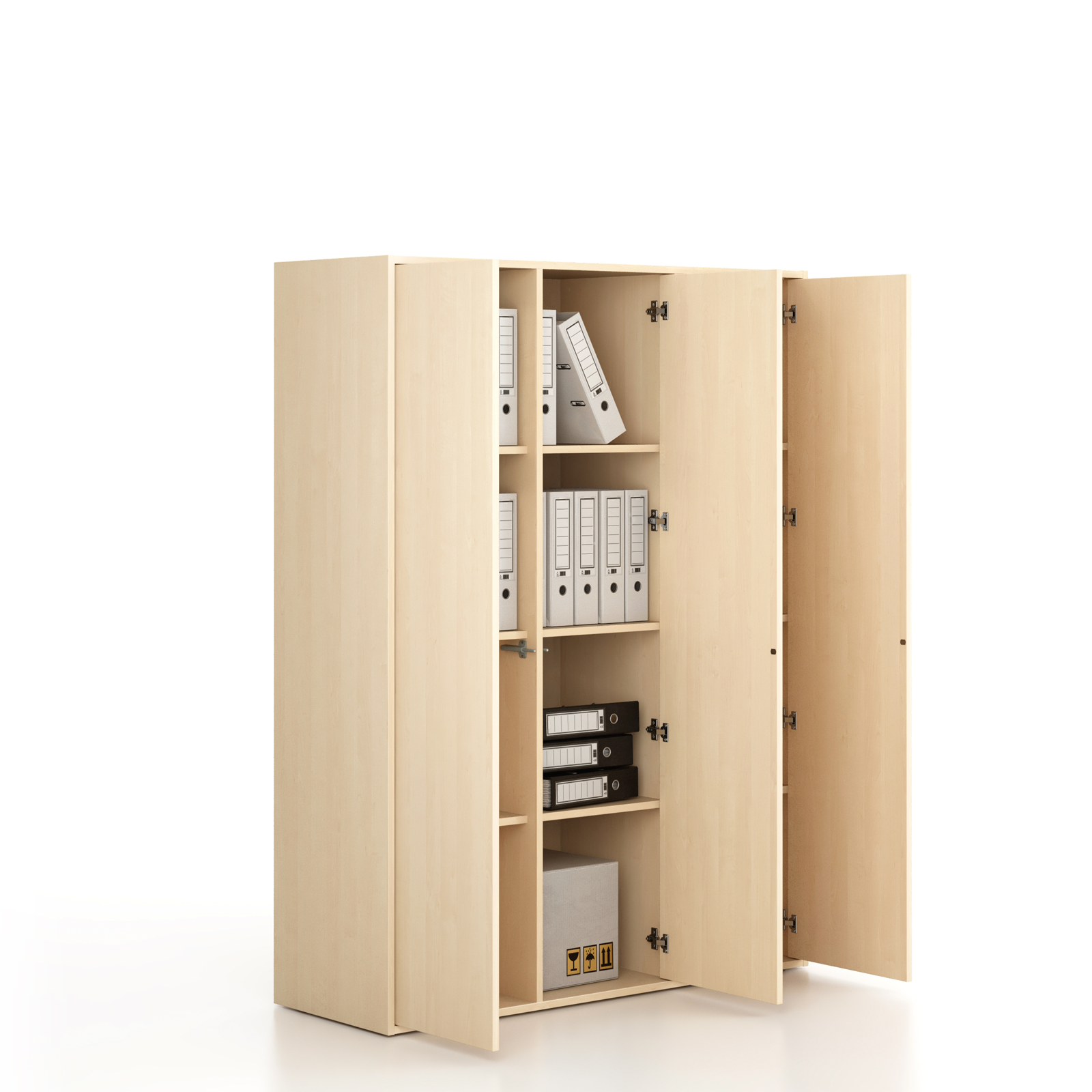 Fotografia produktu: Kancelárska skriňa FRAME, 3x dvere, 1299 x 450 x 1735 mm, PUSH-lock, breza
