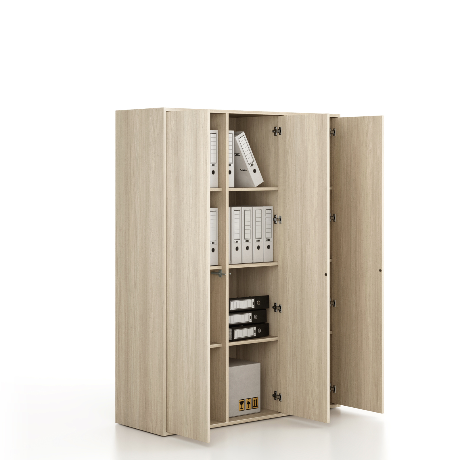 Fotografia produktu: Kancelárska skriňa FRAME, 3x dvere, 1299 x 450 x 1735 mm, PUSH-lock, dub prírodný