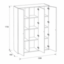 Kancelárska skriňa FRAME, 3x dvere, 1299 x 450 x 1735 mm, PUSH-lock, orech