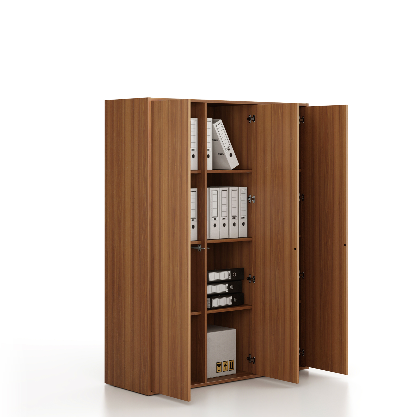 Fotografia produktu: Kancelárska skriňa FRAME, 3x dvere, 1299 x 450 x 1735 mm, PUSH-lock, orech