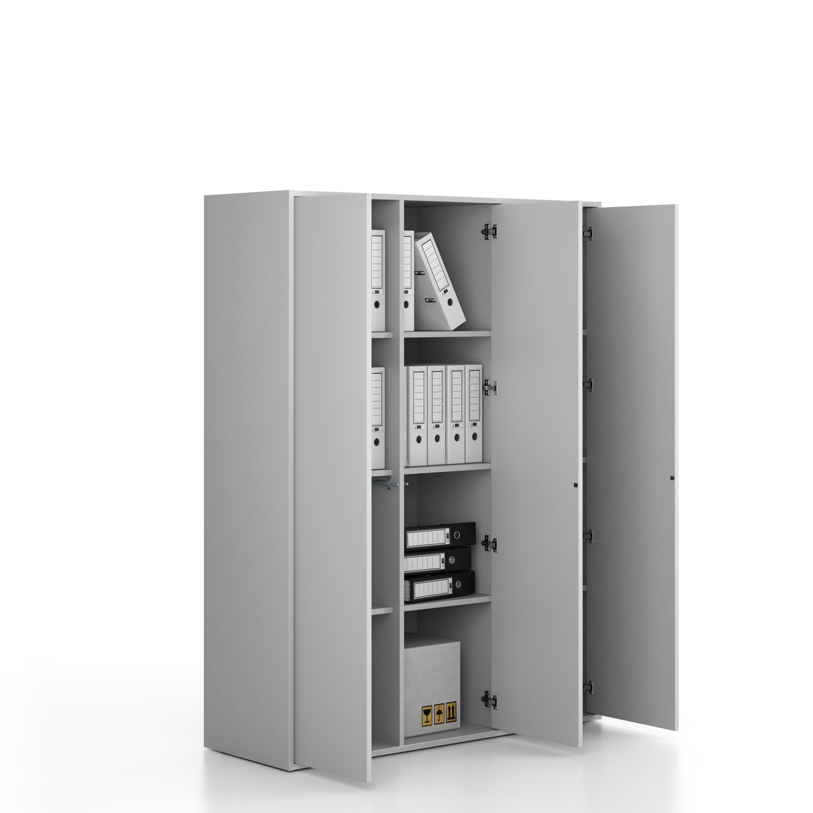 Fotografia produktu: Kancelárska skriňa FRAME, 3x dvere, 1299 x 450 x 1735 mm, PUSH-lock, sivá