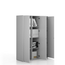 Kancelárska skriňa FRAME, 3x dvere, 1299 x 450 x 1735 mm, PUSH-lock, sivá