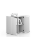Kancelárska skriňa FRAME, nízka, 3 dvere, 1299 x 450 x 881 mm, PUSH-lock, biela