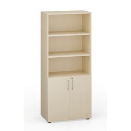 Kancelárska skriňa PRIMO 2023, dvere na 2 poschodia, 800 x 420 x 1781 mm, breza