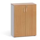 Kancelárska skriňa s dverami PRIMO 2023, 1087 x 800 x 420 mm, sivá / buk