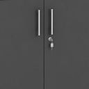 Kancelárska skriňa s dverami PRIMO 2023, 1781 x 800 x 420 mm, biela/grafitová
