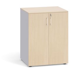 Kancelárska skriňa s dverami PRIMO 2023, 800 x 640 x 1030 mm, 2 police, sivá / breza