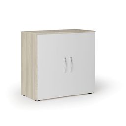 Kancelárska skriňa s dverami PRIMO KOMBI, 1 polica, 761 x 800 x 400 mm, dub prírodný / biela