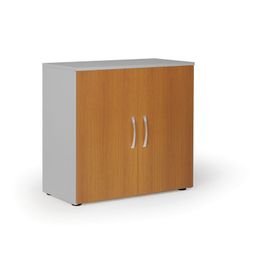 Kancelárska skriňa s dverami PRIMO KOMBI, 1 polica, 800 x 400 x 761 mm, sivá / čerešňa