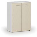 Kancelárska skriňa s dverami PRIMO WHITE, 800 x 420 x 1087 mm, biela/breza