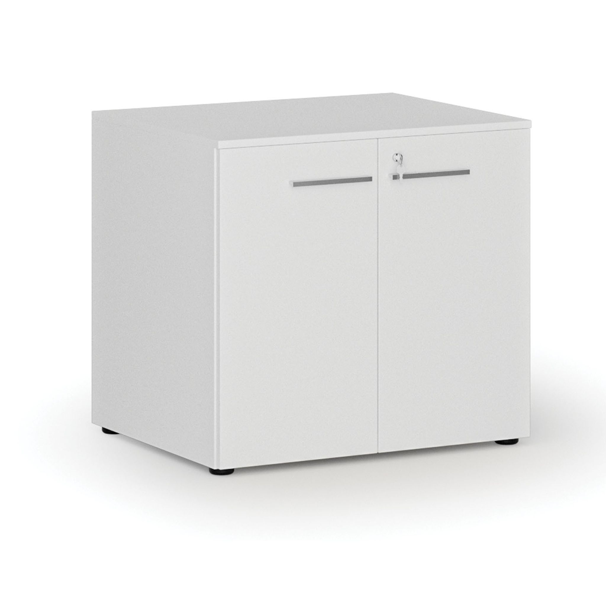 Kancelárska skriňa s dverami PRIMO WHITE, 800 x 640 x 735 mm, biela
