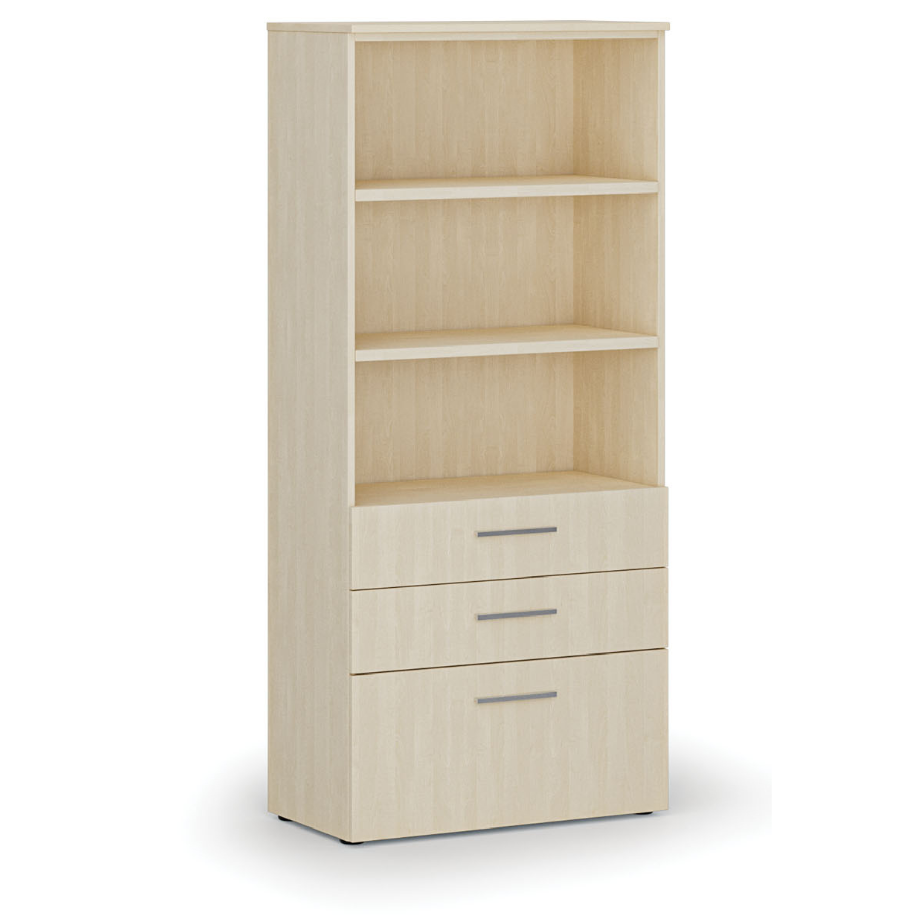 Fotografia produktu: Kancelárska skriňa s kombinovanými zásuvkami PRIMO WOOD, 800 x 420 x 1781 mm, breza
